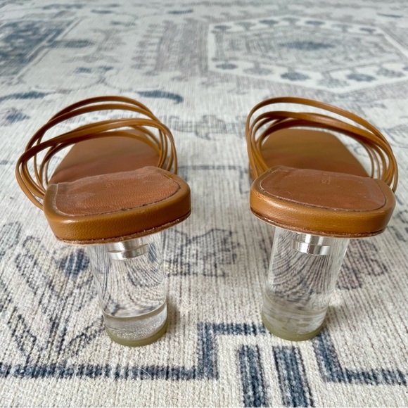 Regina Pyo Zoe Brown Leather Lucite Strappy Sandals Heels Size 36 - Picture 8 of 11